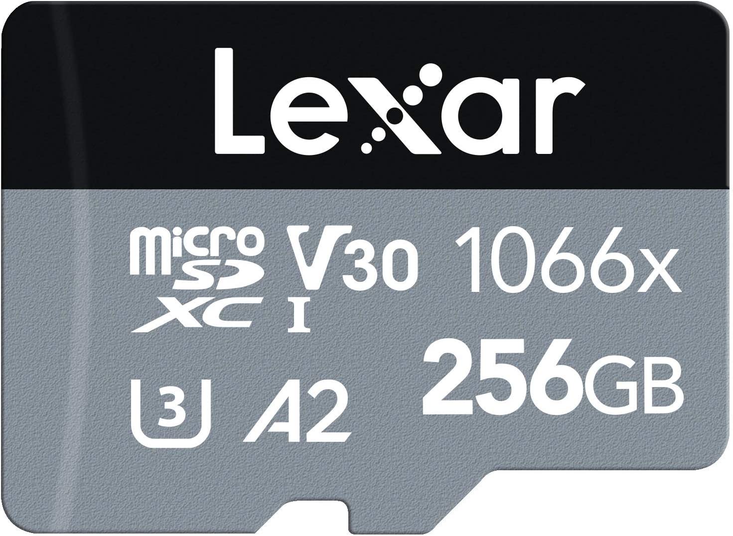 액션 카메라 드론 하이엔드 스마트폰 및 태블릿용 SD 어댑터 실버 시리즈가 포함된 Lexar 프로페셔널 1066x256GB MicroSDXC UHS-I 카드 LMS1066256G-BNANU
