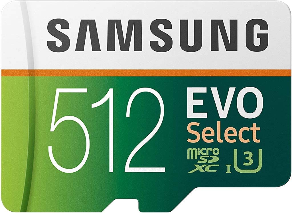 SAMSUNG EVO Select Micro SD 메모리 카드(어댑터 포함), 512GB microSDXC UHS-IU3 100MB/s 풀HD 및 사진, 비디오, 음악 스토리지, MB-ME512HA