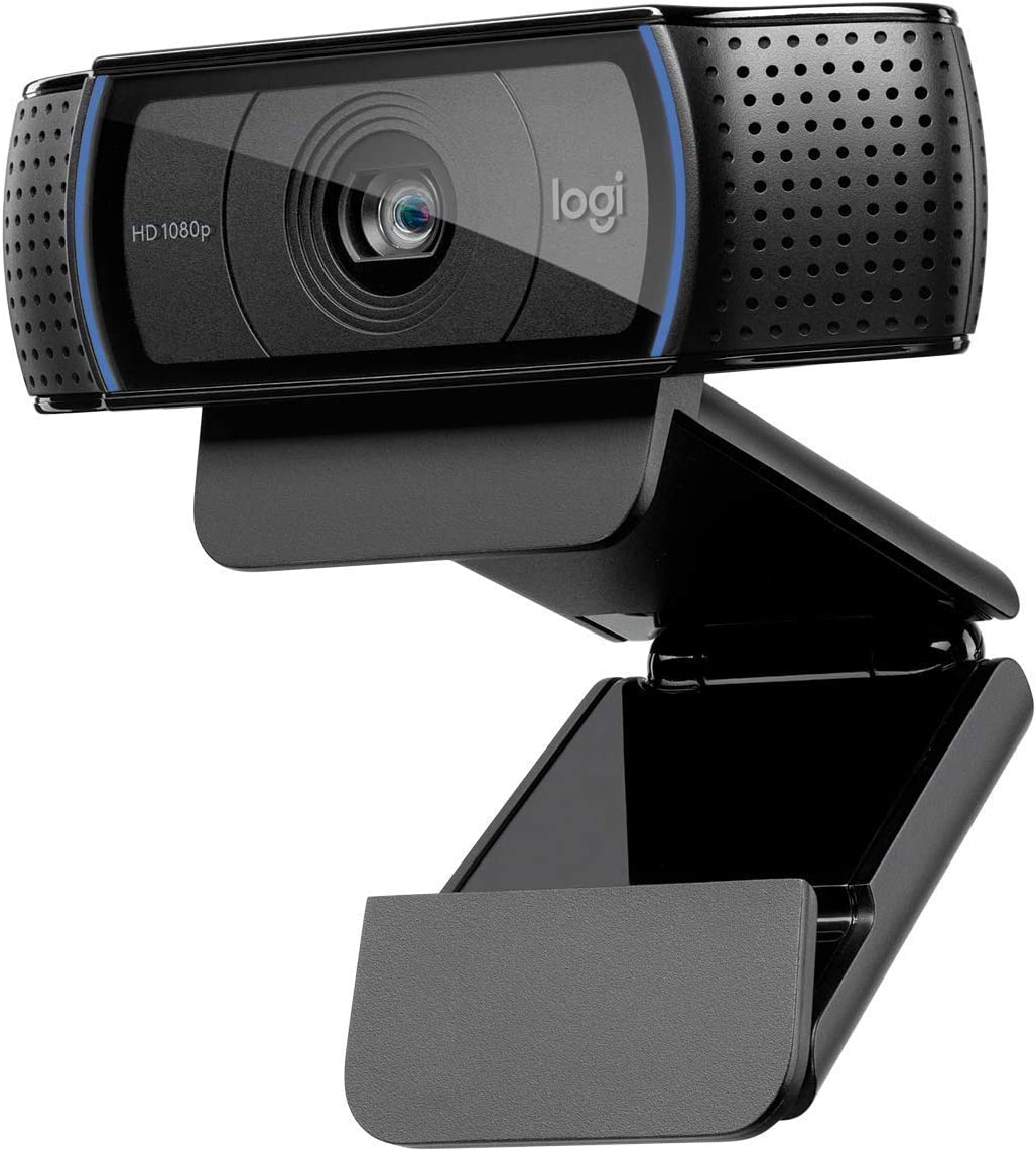 Logitech C920x HD Pro Webcam, 풀 HD 1080p/30fps 비디오 통화, 클리어 스테레오 오디오, HD 광 보정, 스카이프, 줌, 페이스타임, 행아웃, PC/Mac/노트북/태블릿과 작동 - 블랙