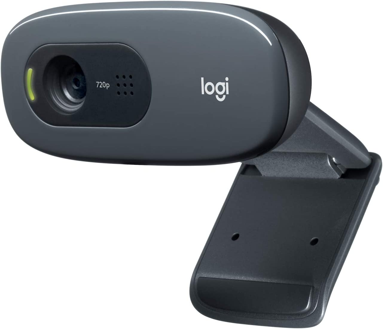 Logitech C270 HD Webcam 720p 와이드스크린 비디오 통화 빛 보정 소음 감소 마이크 스카이프용 페이스타임 행아웃 WebEx PC/Mac/노트북/태블릿 - 블랙
