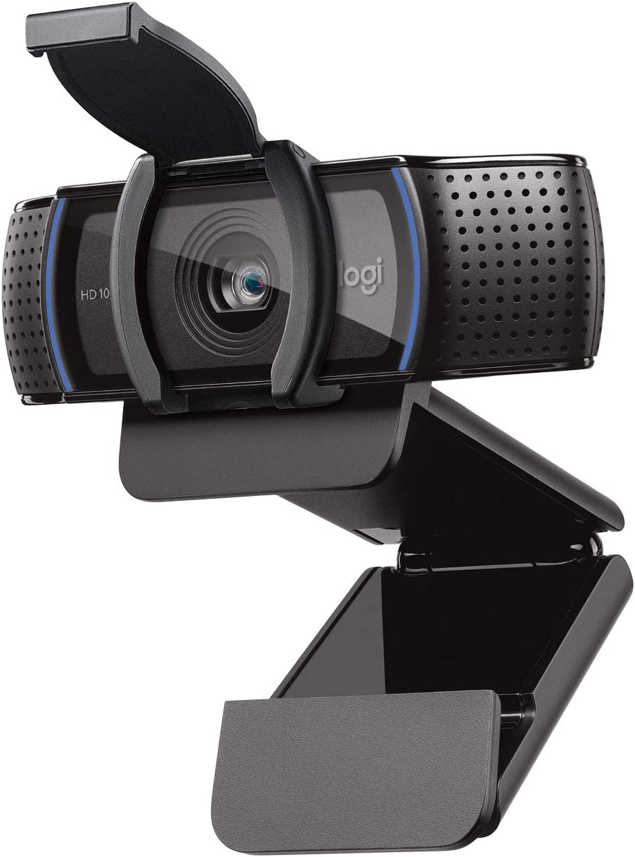 Logitech C920S HD Pro Webcam, 풀 HD 1080p/30fps 비디오 통화, 클리어 스테레오 오디오, 조명 보정, 프라이버시 셔터, 스카이프, 줌, 페이스타임, 행아웃, PC/Mac/노트북/태블릿/XBox - 블랙