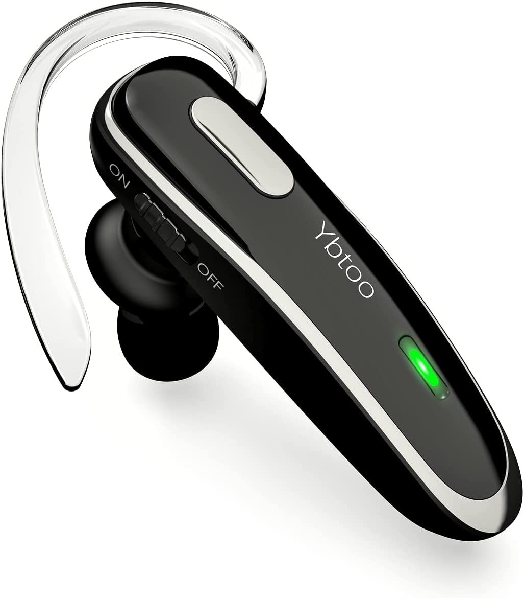 Ybtoo Bluetooth 헤드셋, V5.1 초경량 무선 핸즈프리 이어폰, 아이폰 Android 삼성 노트북 트럭커 드라이버용 마이크