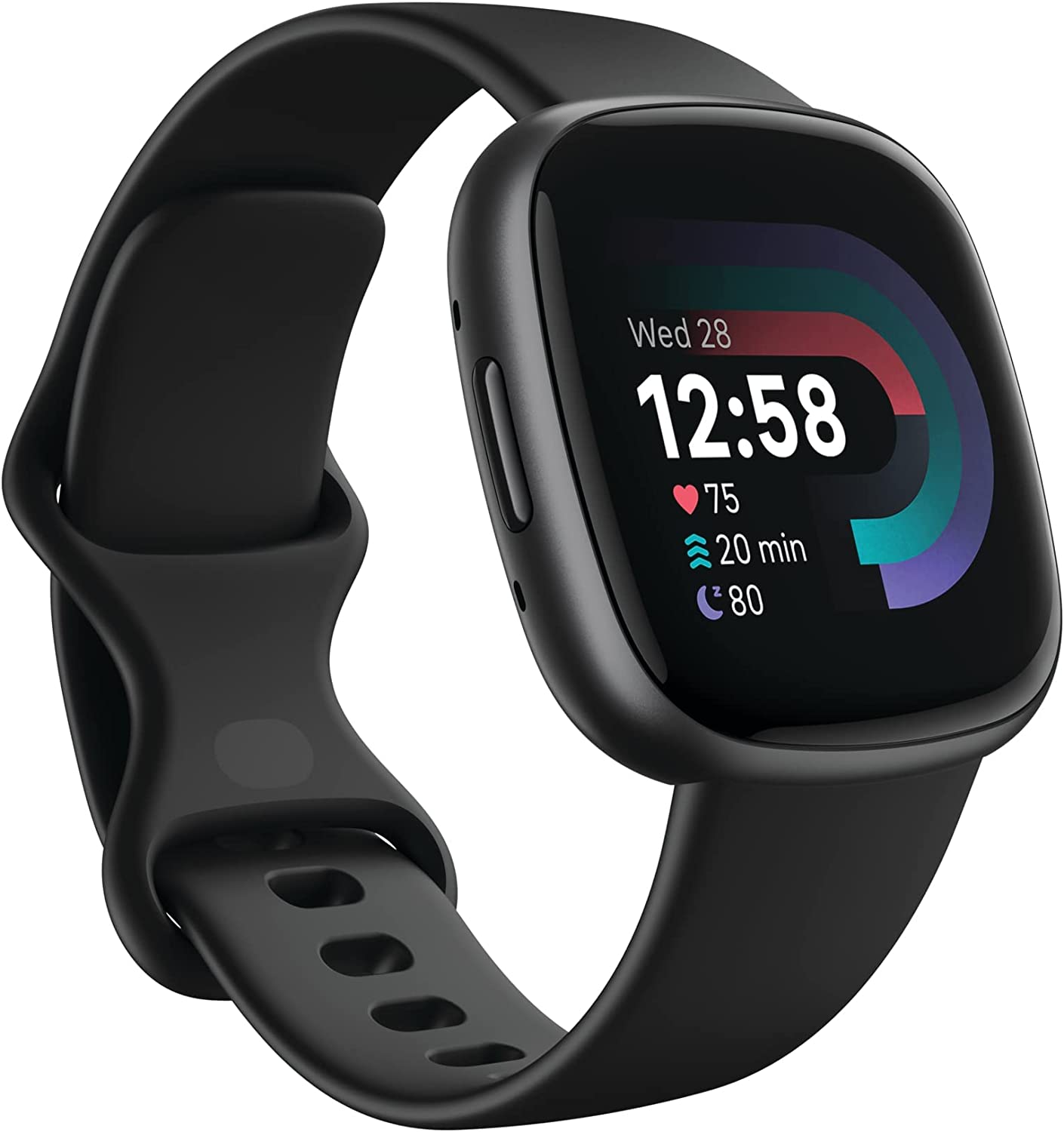 Fitbit Versa 4 Fitness Smartwatch 매일 준비 GPS 24/7 심박수 40개 이상의 운동 모드 수면 추적 등 Black/Graphite One Size S L 밴드 포함