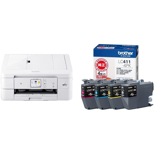 브라더 프린터 A4 잉크젯 복합기 DCP-J926N-W + 정품잉크 카트리지 4색 팩 LC411-4PK-E 세트
