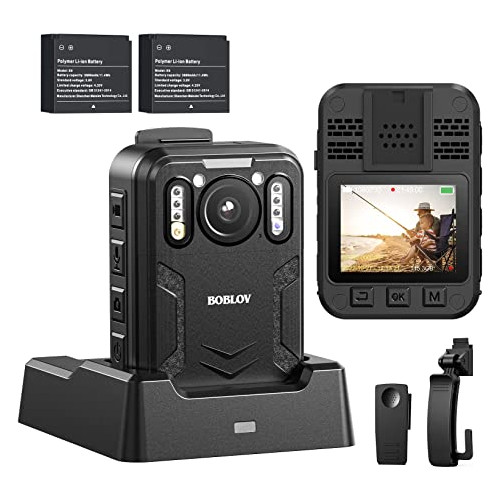 보블로프 B4K2 128GB 4K GPS 장착 차체 마모 카메라 1416시간 동안 3000mAh 배터리 2개 충전 독 캠코더 비디오