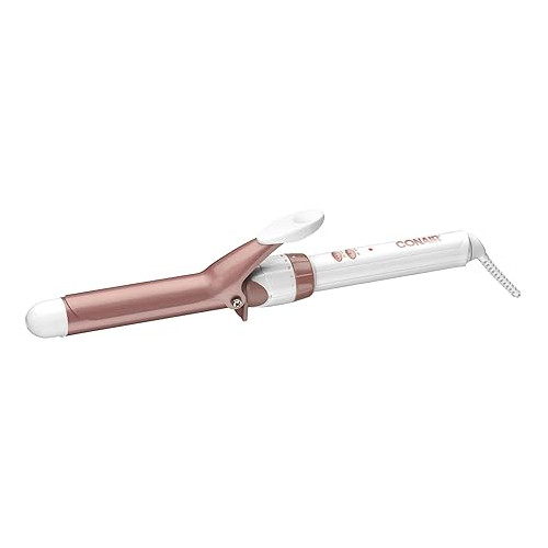 Conair Double Ceramic 1-Inch Curling Iron, 1-inch barrel produces classic curls – for use on short, medium, and long hair