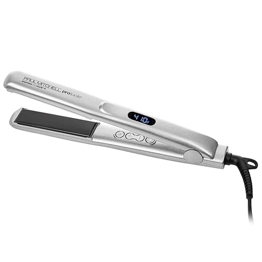 Paul Mitchell Pro Tools Express Ion Style+ 1" Ceramic Flat Iron, Adjustable Heat Settings, For Straightening + Curling
