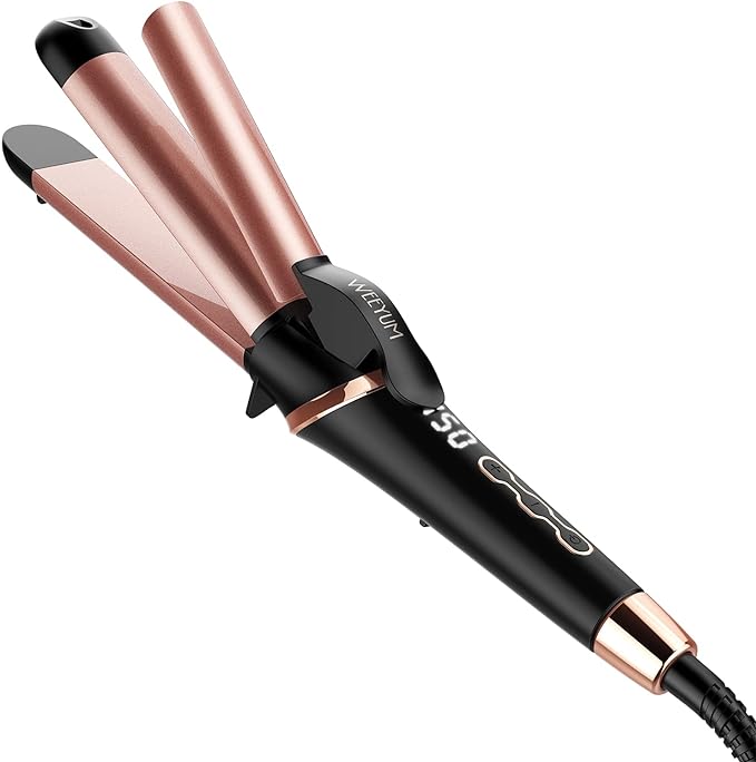 2 in 1 Hair Straightener and Curler, 1 1/4 inch Curling Iron Dual Voltage Travel,Flat Iron Curling Iron in One Ceramic with Adjustable Temp for All Hair Types
