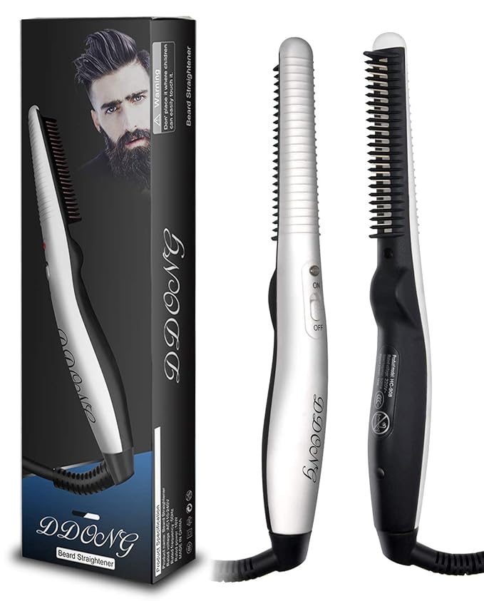 Beard Straightener Comb for Men,Hair Hot Comb,Quick Electric Heated Beard Brush Styler,Travel Portable Styling Comb Beard Iron, Multifunctional Straightening Brush