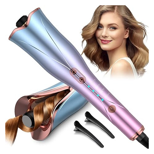 Automatic Hair Curler, Hair Curler with 3 Temps Up to 430℉ & Dual Voltage, 1