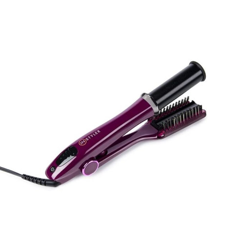 InStyler Max 1.25" Purple 2-Way Professional Rotating Iron with Sectioning Comb - Heated Tourmaline Ceramic Barrel Straightens Without Creasing for Blowout Styling - For All Hair Types