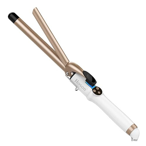Hoson 3/4 Inch Curling Iron Professional, Ceramic Tourmaline Curl Wand Barrel with 9 Heat Setting(225°F to 450°F for All Hair Types, Glove Include)