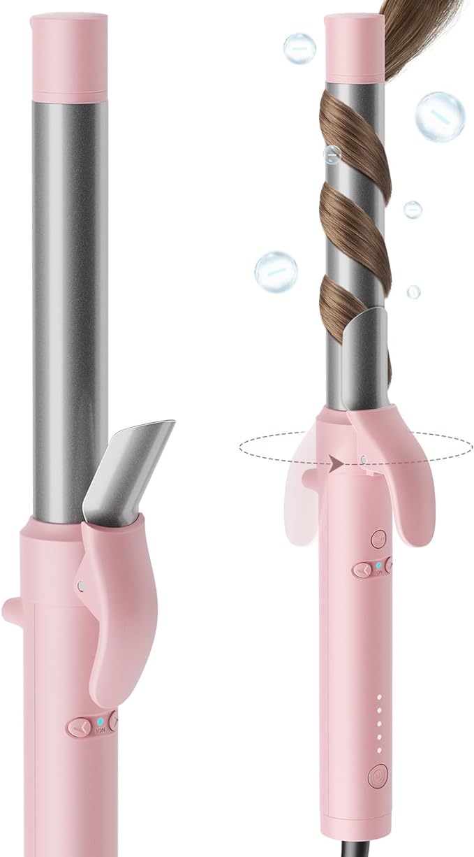 TYMO Rotating Curling Iron 1 Inch - Automatic Curling Wand for 48H Curls/Beach Waves, Tourmaline Ceramic Self Curler, 40M Negative Ions, 30s Fast Heat-up, Long Barrel for Shoulder Length to Long Hair