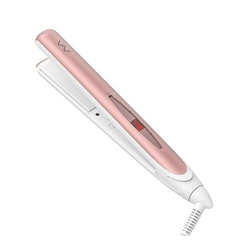 VAV Professional Hair Straightener Negative Ions Ceramic Flat Iron 1 Inch 2 in 1 Curling Iron and Straightener Constant Temperature 410°F for Girls