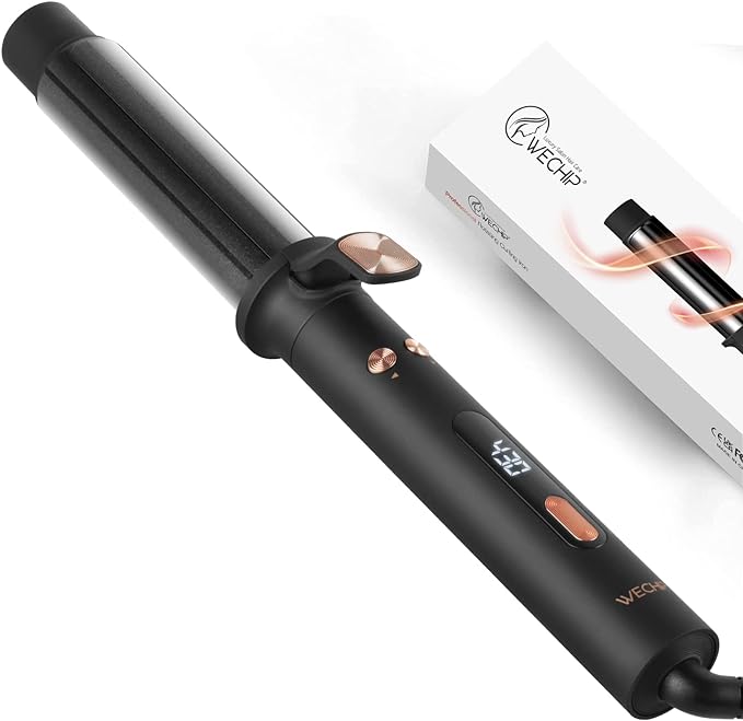 Rotating Curling Iron, Automatic Hair Curler, Curling Iron, Curling Wand, 1 1/4 Inch Ionic Rotating Hair Curler for Waves with Extra Long（5.5 inch） Tourmaline Ceramic Barrel (1 1/4 inch)