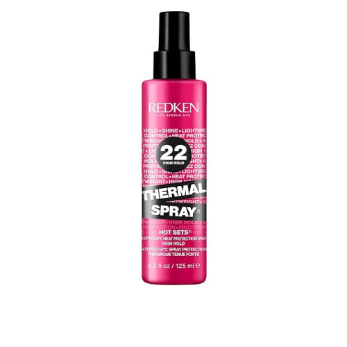 Redken Thermal Spray 22 High Hold | Thermal Heat Protectant and Setting Mist | For Curling and Flat Irons | Lasting Frizz Control | Protects Against Heat Damage | All Hair Types | 4.2 Oz