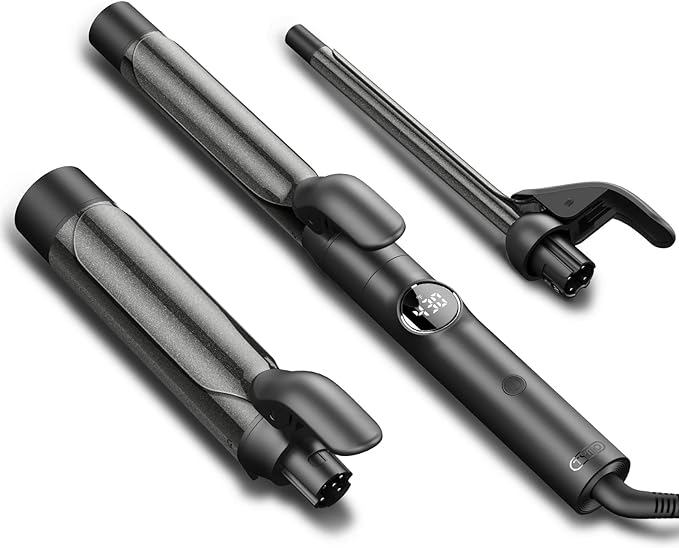 Curling Iron Set, TYMO Instant Heat Ionic 3 in 1 Curling Wand Set with 3 Barrels (1/2’’, 1’’, 1 1/2’’), 5-Temps (Up to 430F) with Intelligent Temp Control, Dual Voltage Hair Curler for All Hair Types