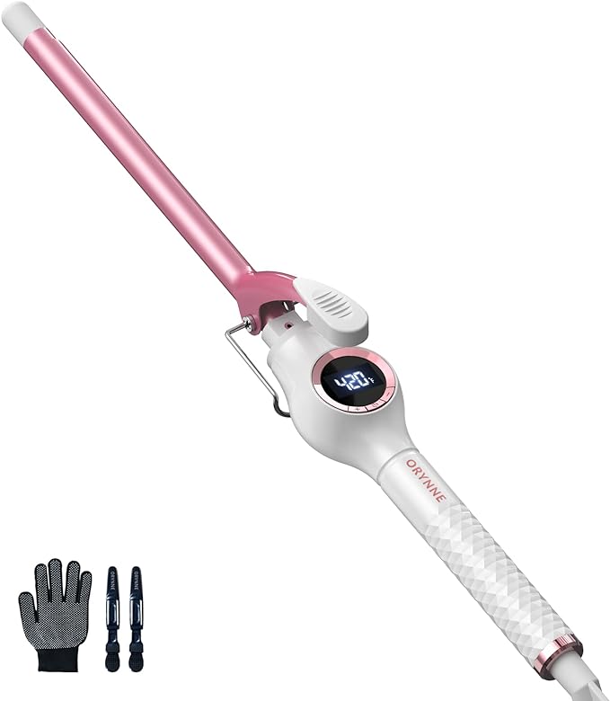 ORYNNE 1/2 Inch Curling Iron Wand Ceramic, Small Barrel Curling Iron for Tight Curls, Half Inch Tiny Curling Wand for Short & Long Hair, Heat Up Fast, Digital Temp Control